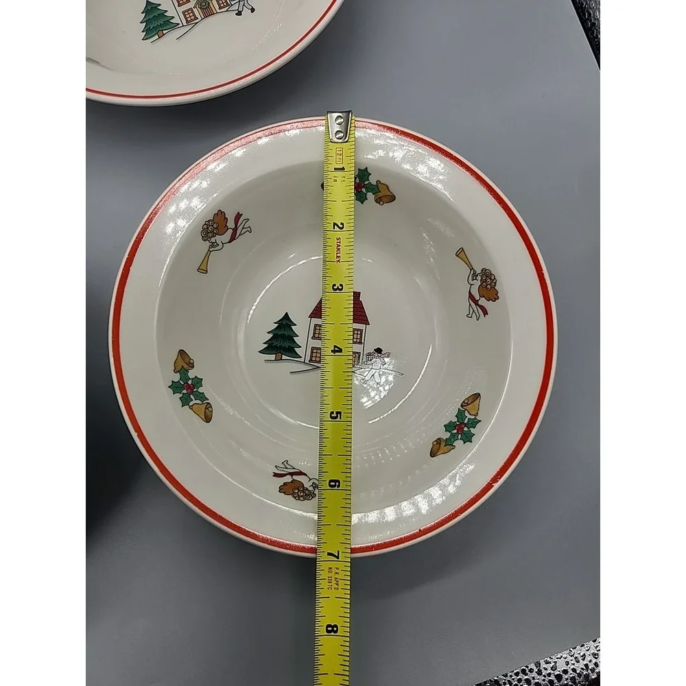 Joy of Christmas Jamestown Stoneware Cereal Salad Bowls Set of 4